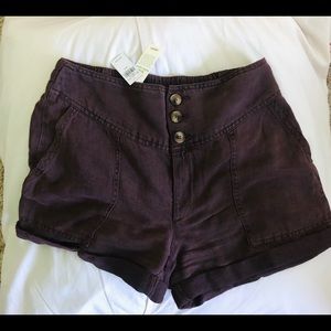 Aerie Twill Brown Shorts